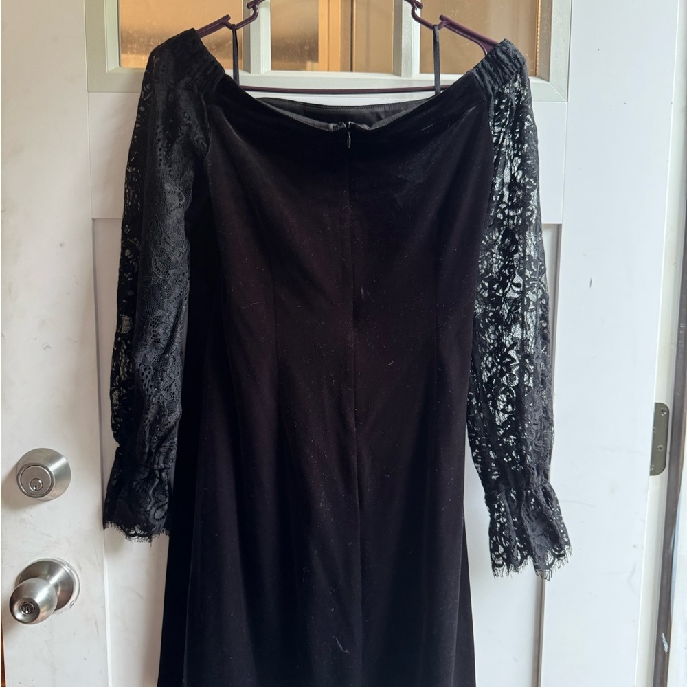 White House Black Market Black Off-the-Shoulder Gown